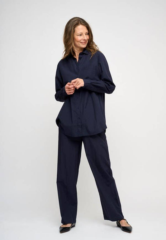 Gaia shirt poplin - dark navy
