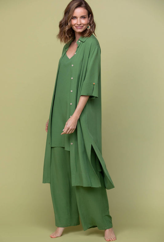 FLARED TROUSERS GREEN