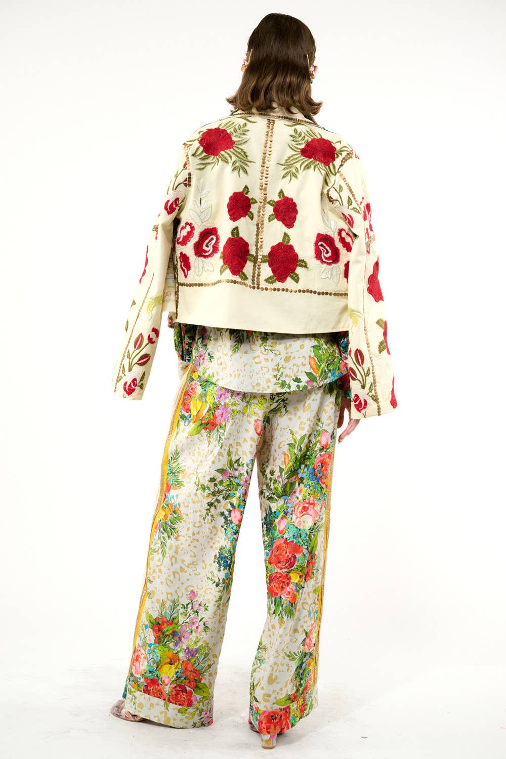 Carmen Embroidered Denim Motorcycle Jacket