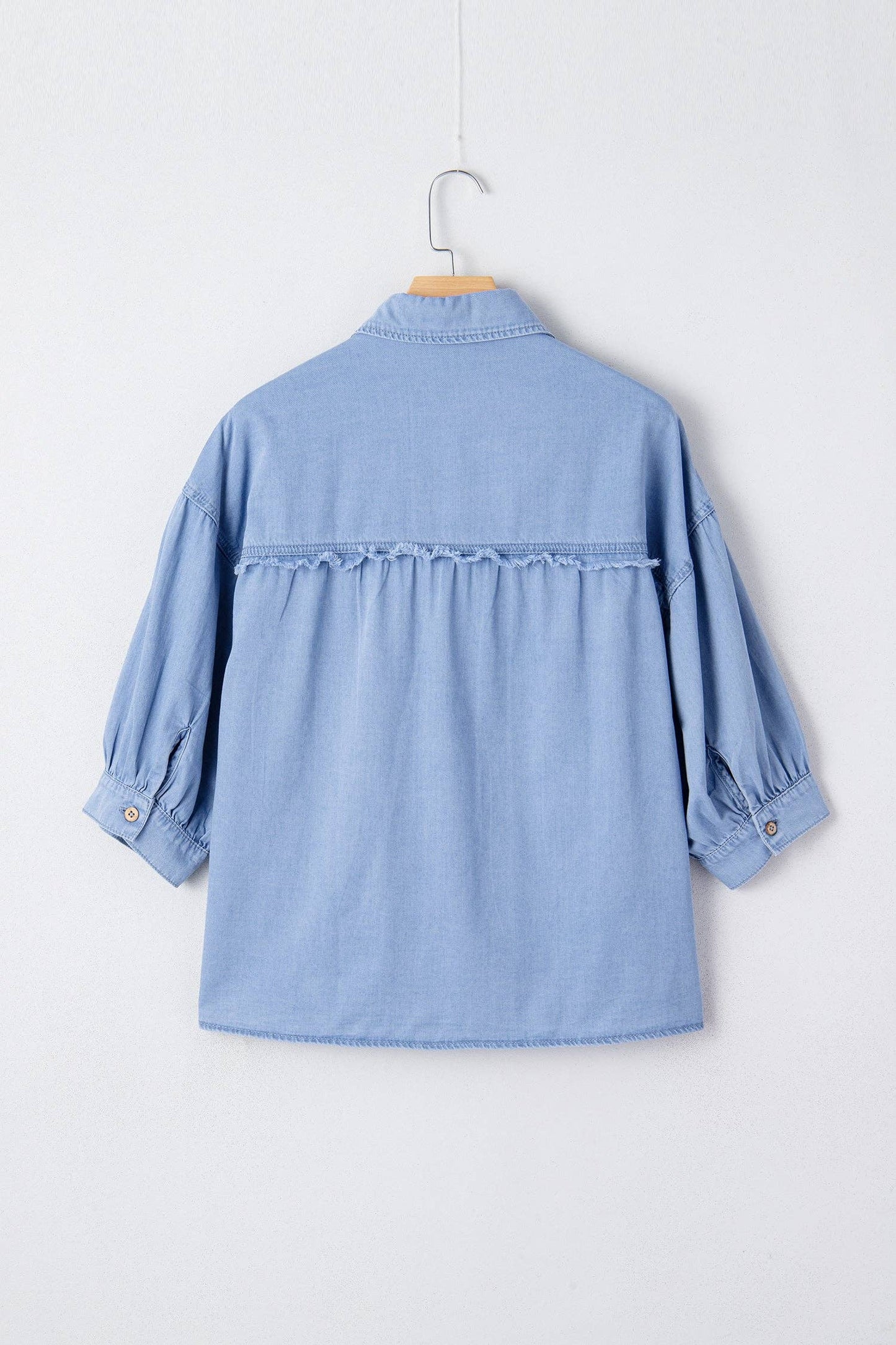 Blake Myosotis Chambray Shirt | Washed Drop Shoulder Top