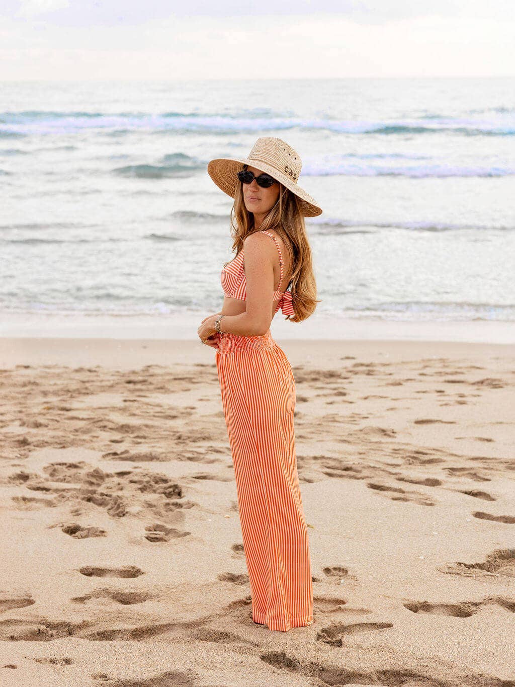 Ricki Pant - Creamsicle Cabana Stripe