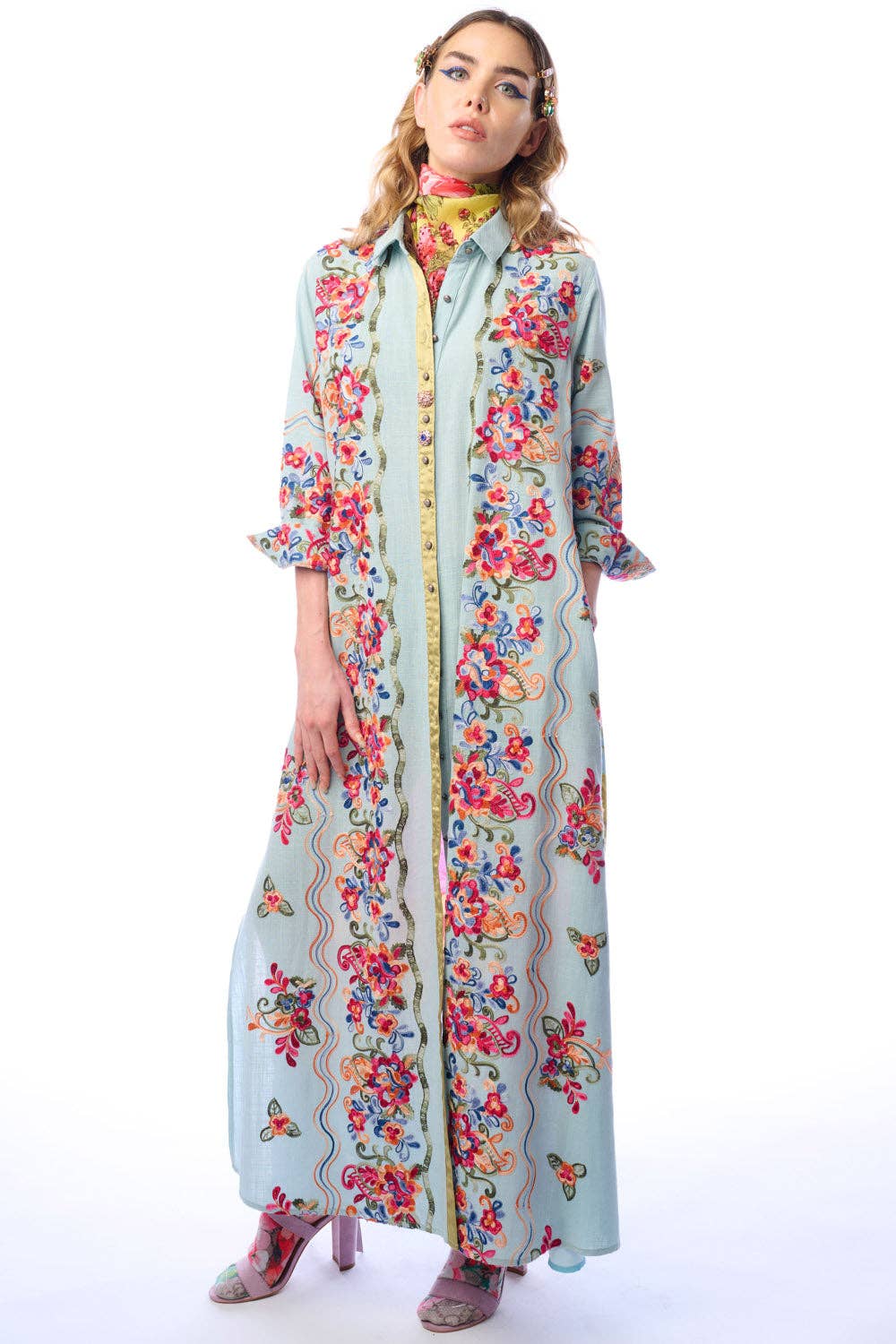 Beauty Mark Maxi Duster-Blue | Duster Dress | Spring Dress