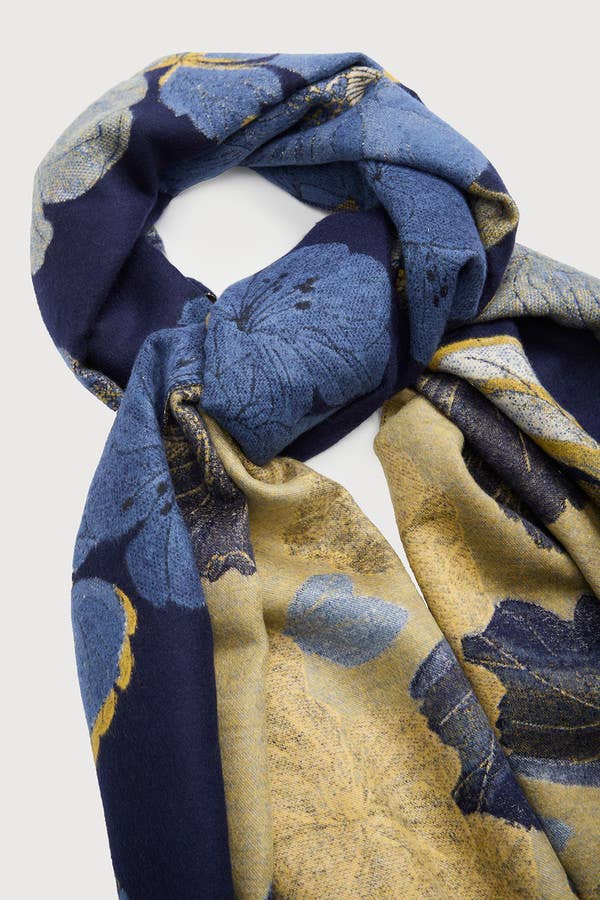 Gilded Floral Reversible Scarf