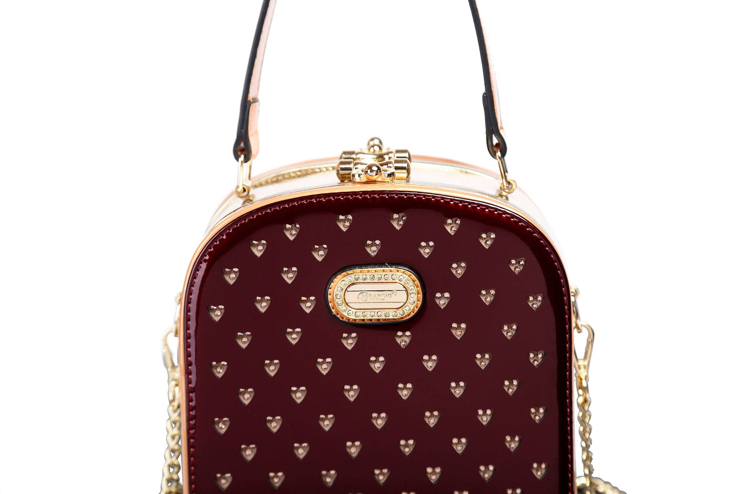 Brangio Italy Elegant Heart-Embellished Top Handle Bag