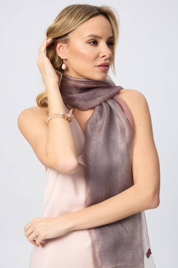 Silk Glitter Ombre Scarf