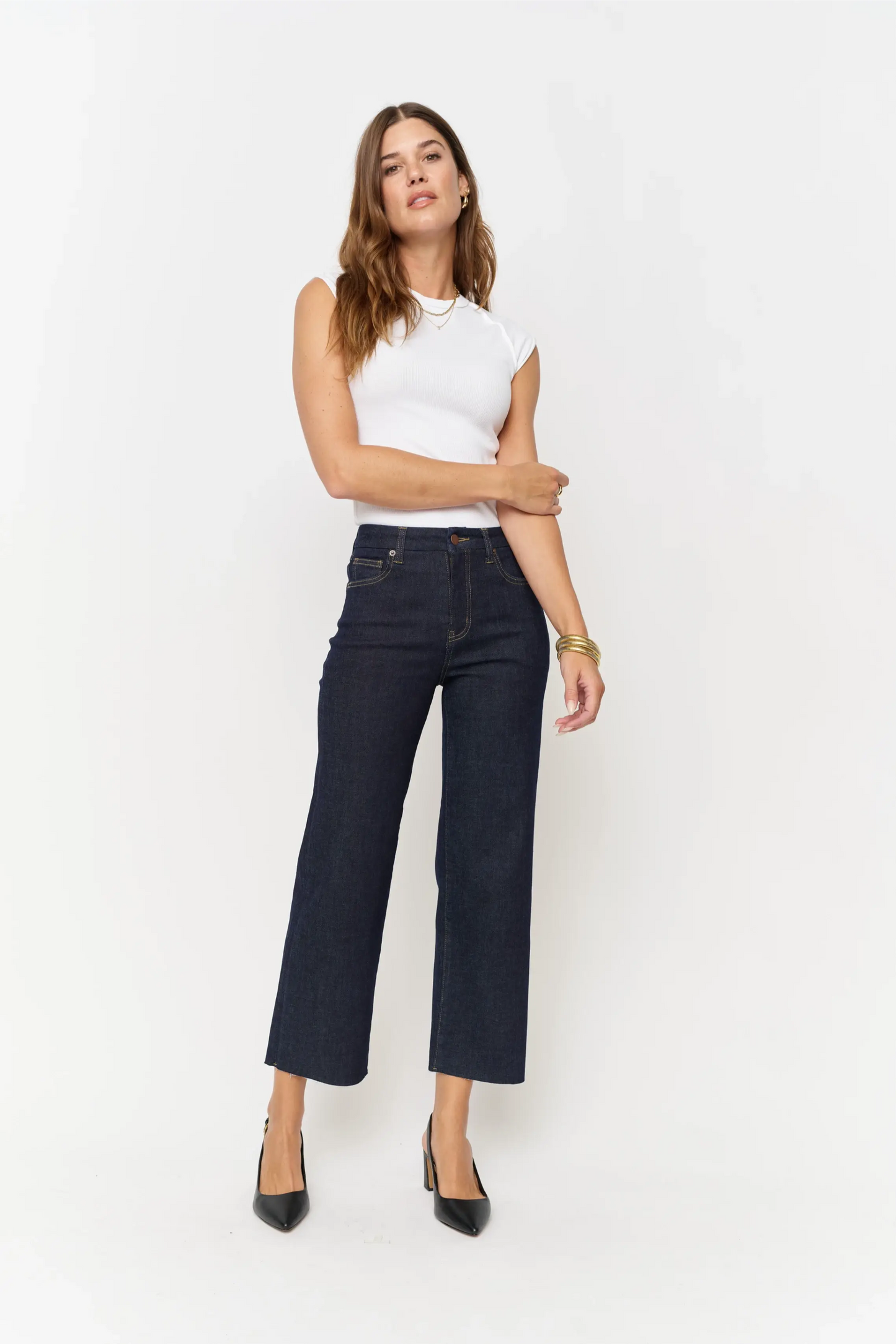 Aberdeen High Rise Wide Leg Crop Sculpt+ Timbers