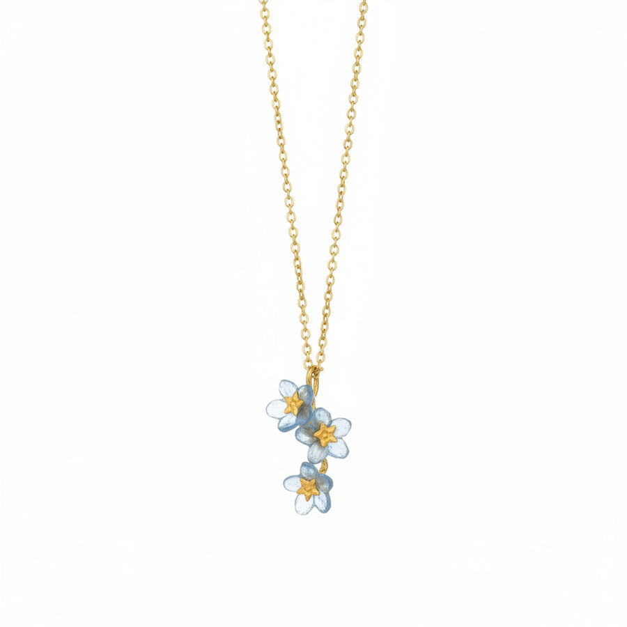Forget Me Not Triple Flower Pendant - 16" Adj.