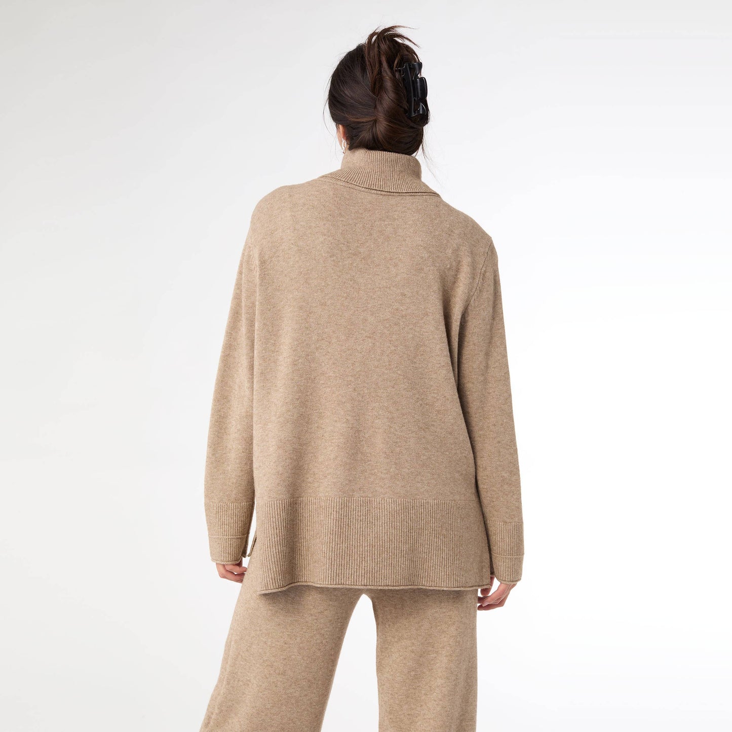 Heavenly-Luxe Cowl Neck with Rib Trim Detail