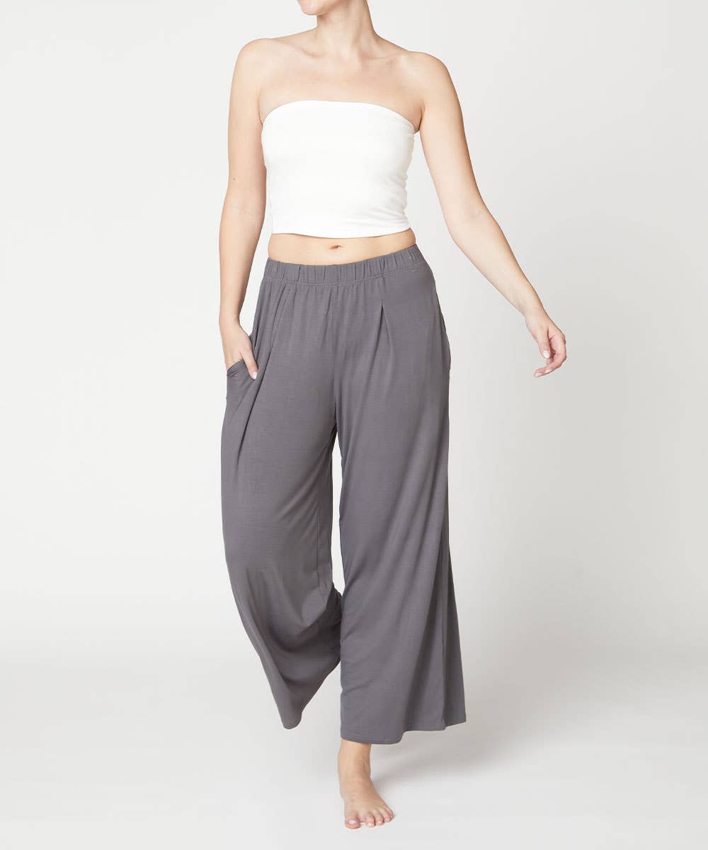 Bamboo wide pants ankle length