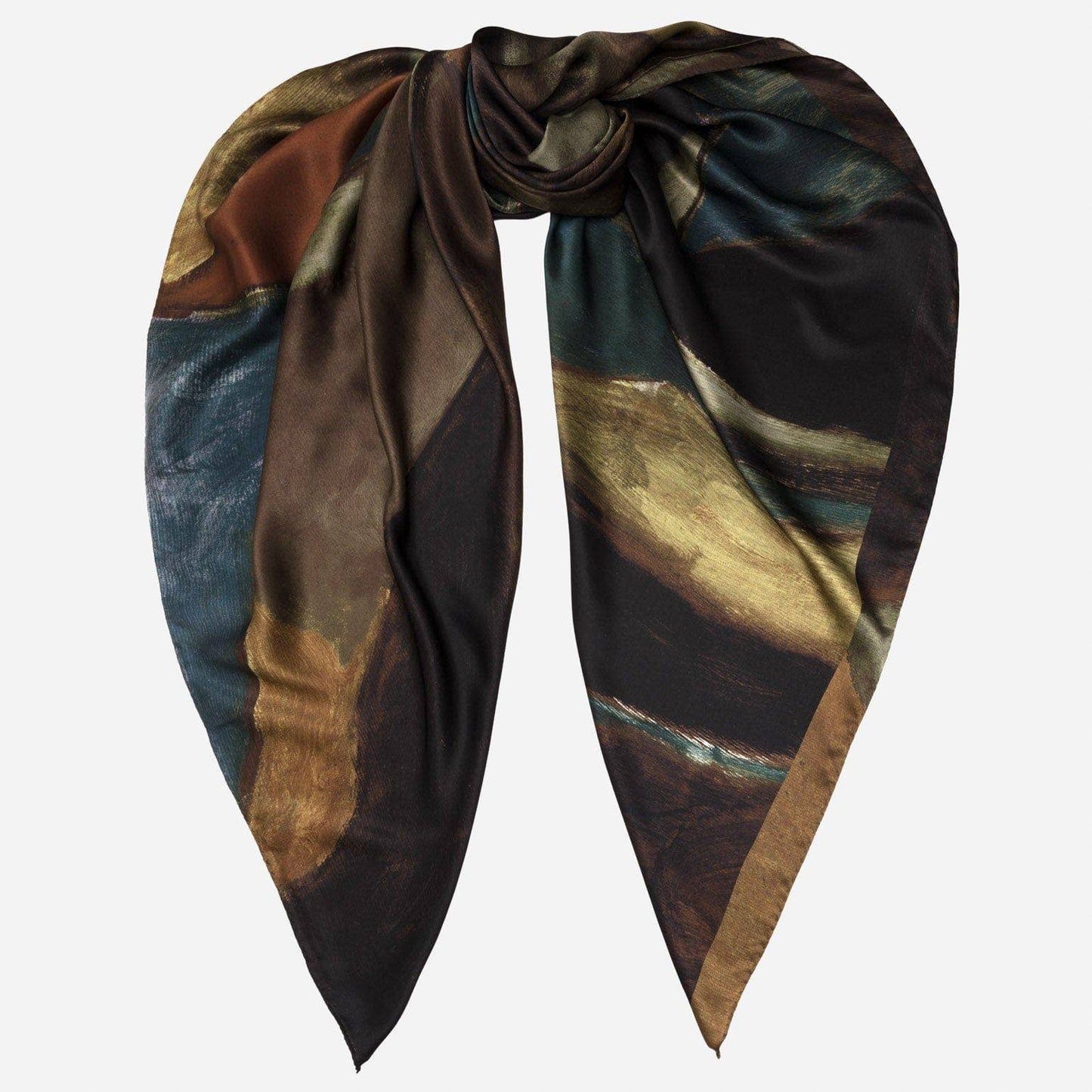 Marinella - Silk Scarf Shawl - Chocolate Brown