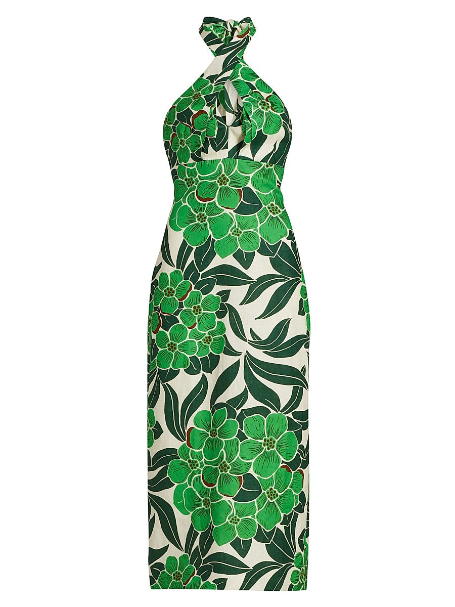 Cara Perla Midi Dress in Palm Beach Green