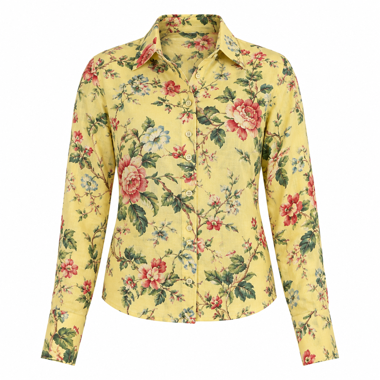 Cara Perfect Shirt in Chintz Yellow