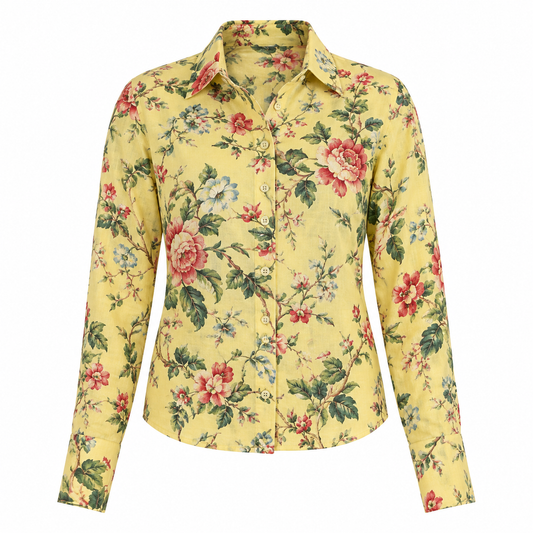 Cara Perfect Shirt in Chintz Yellow