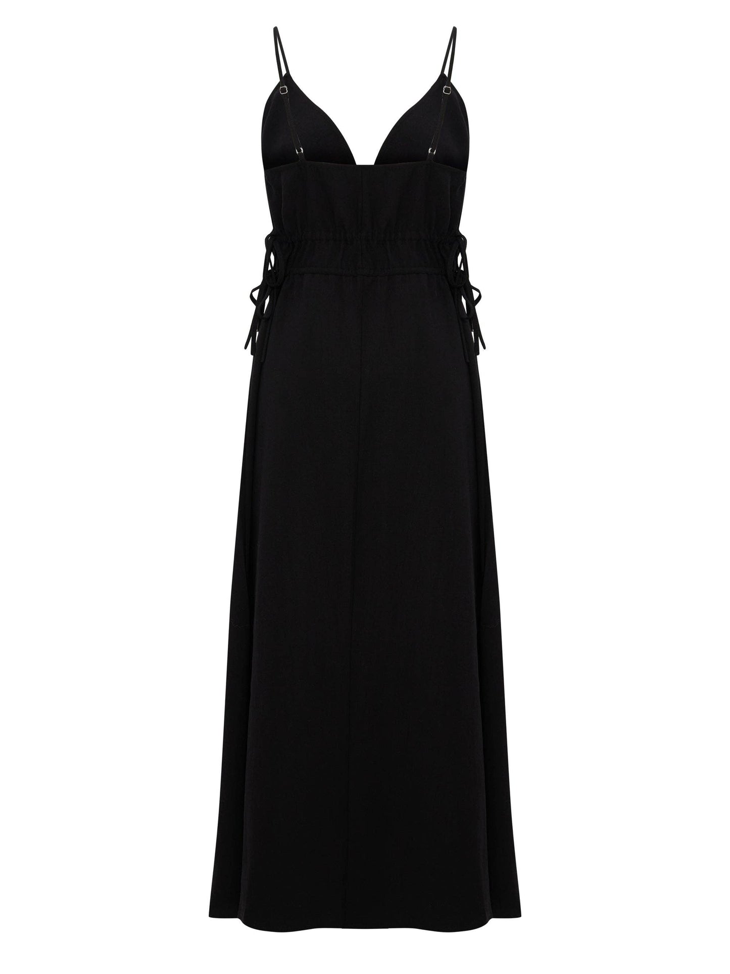 Sofia Ties Maxi Dress - Black