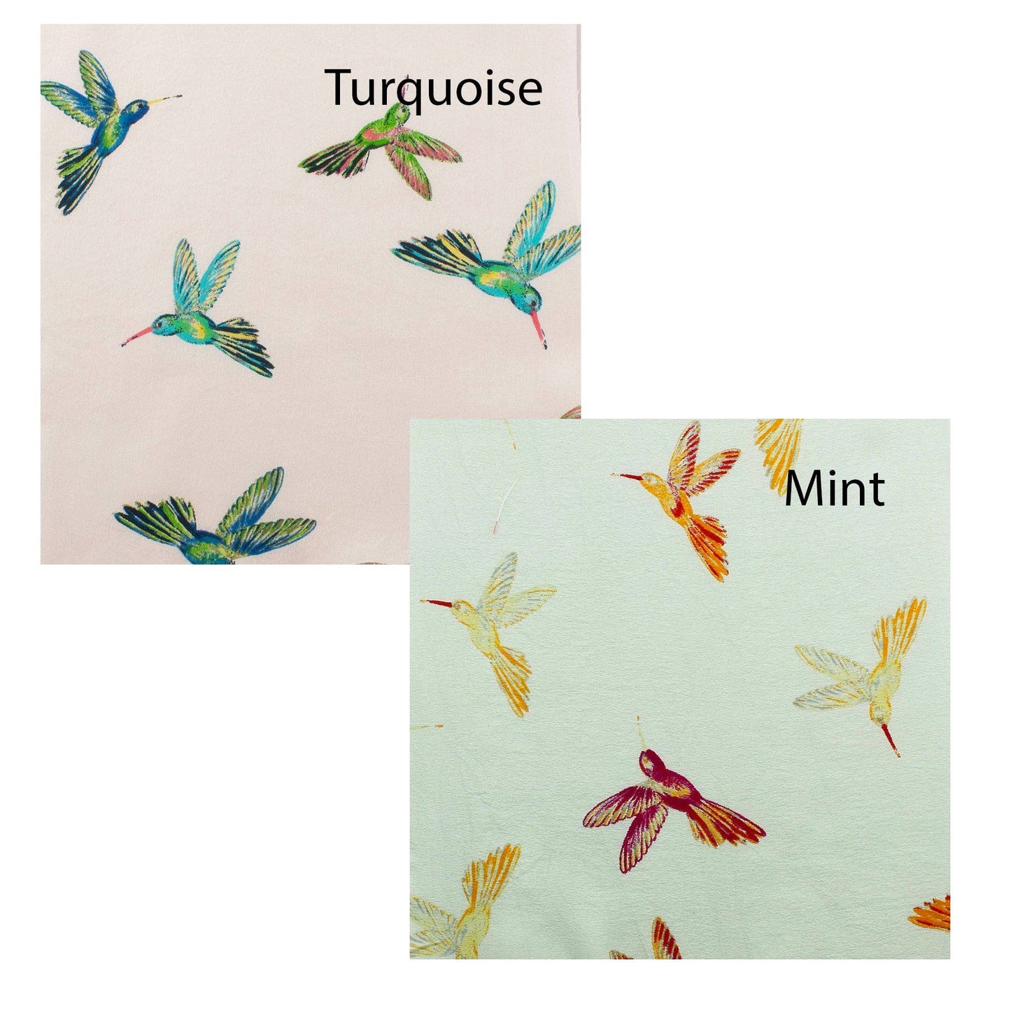 Eileen Jumpsuit - Turquoise Hummingbirds Silk