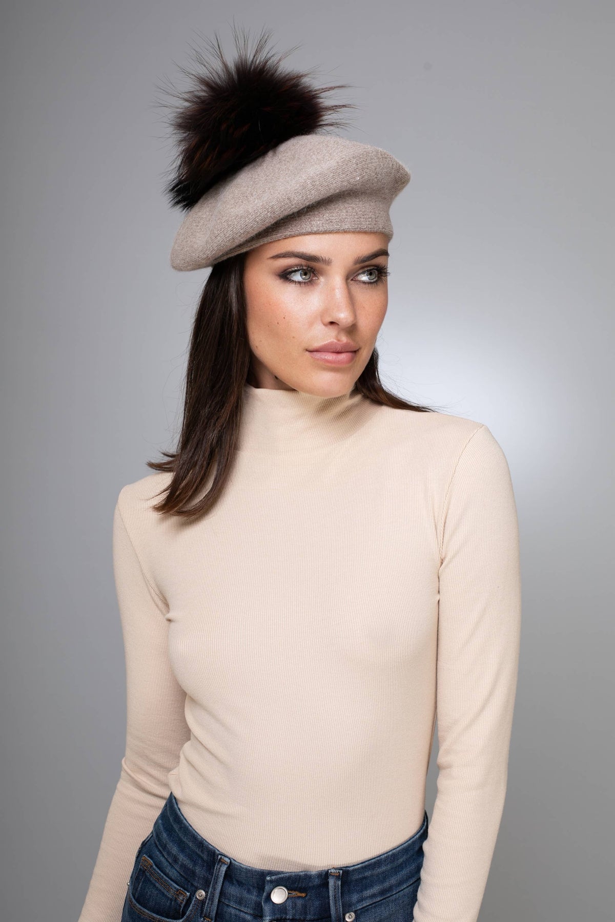 Beige Cashmere Beret