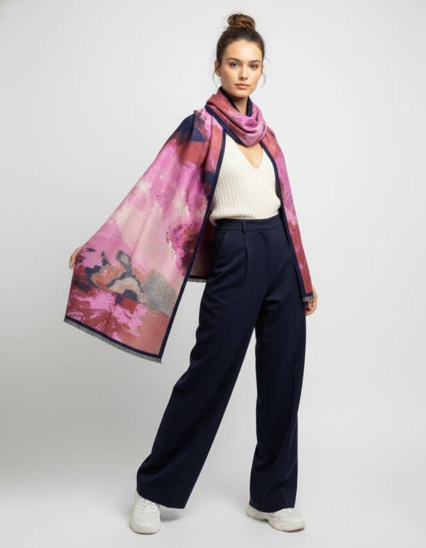 Abstract Splatter Reversible Scarf