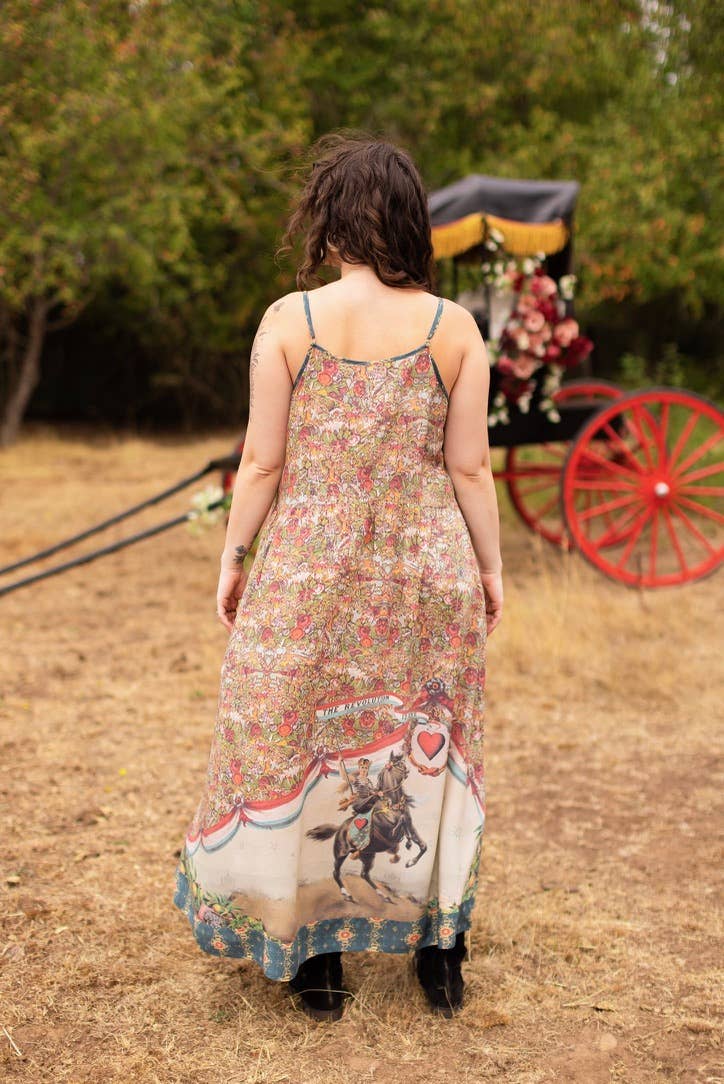 Love Revolution Bohéme Slip Dress w/ Sun, Horse & Florals
