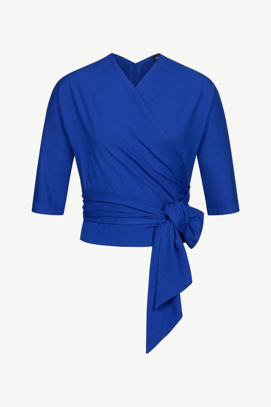 Royal blue wrap top