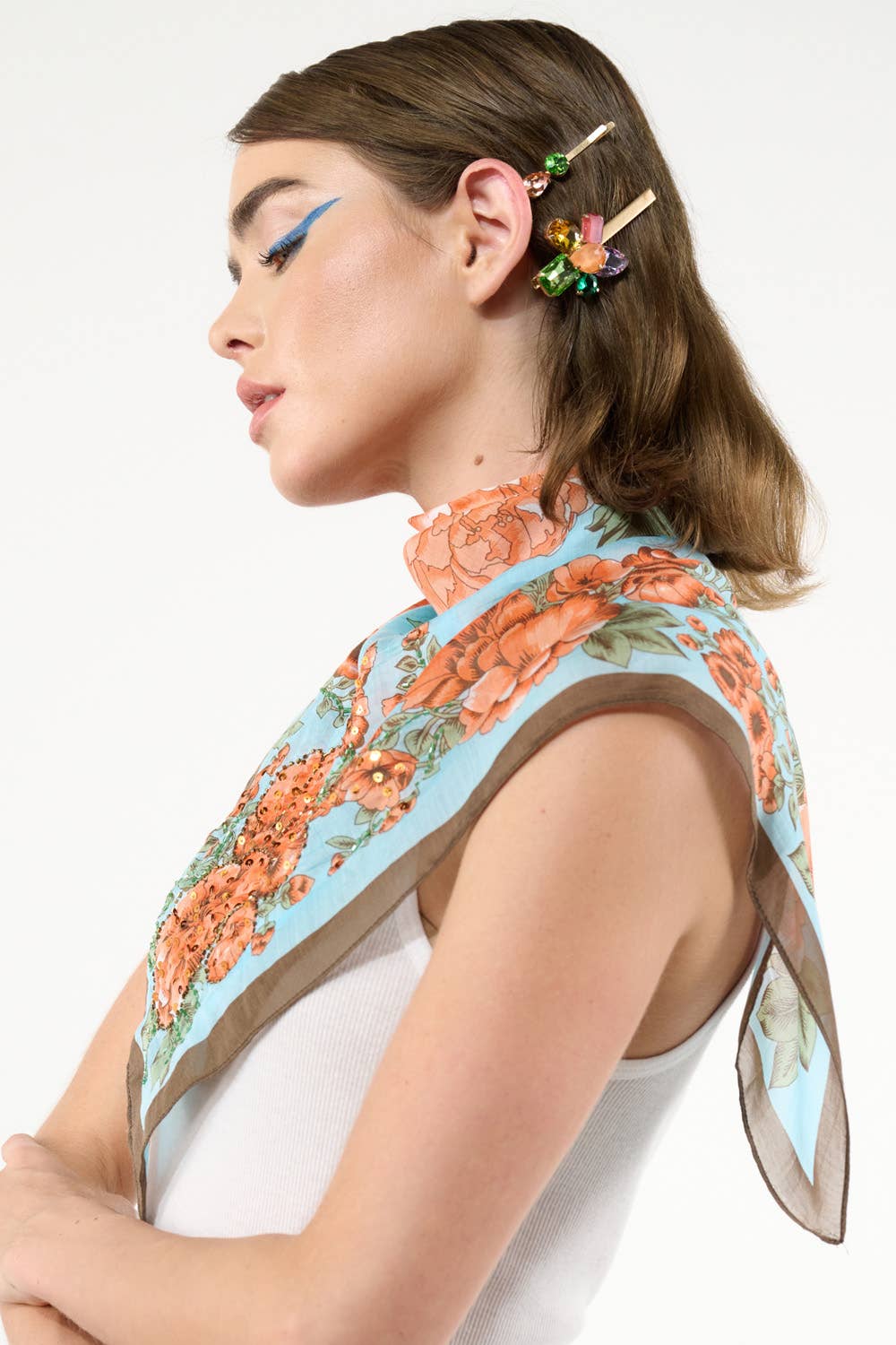 Beauty Hand Embellished Bandana Scarf