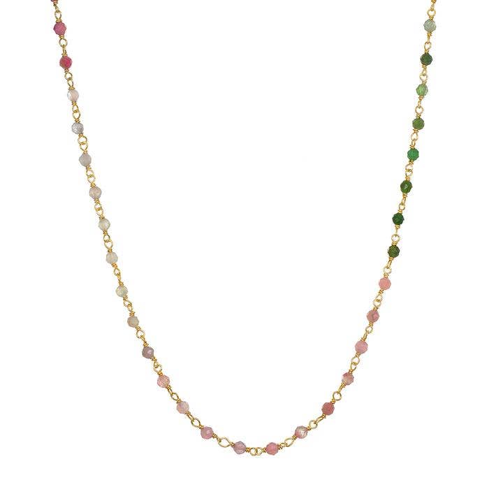 Tourmaline Wrap Choker Necklace ~ with 3-inc extension chain