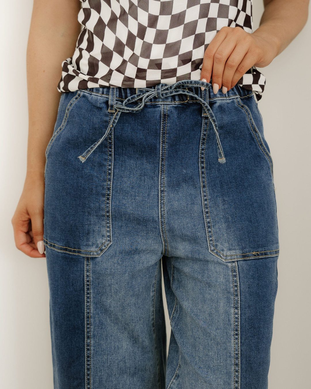 Beau Blue Jeans-Prussian Blue | Wide Leg Pants | Raw Hem