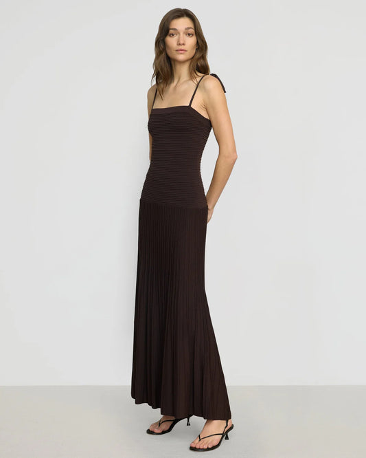 Chan Ottoman-Knit Dres in Deep Merlot