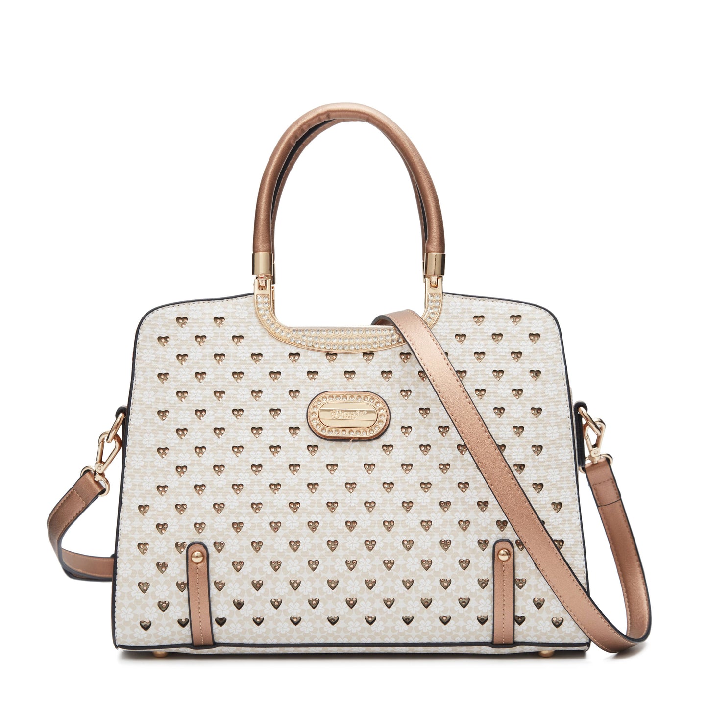 Brangio Italy Luxury Hearts Rhinestone Designer Handbag