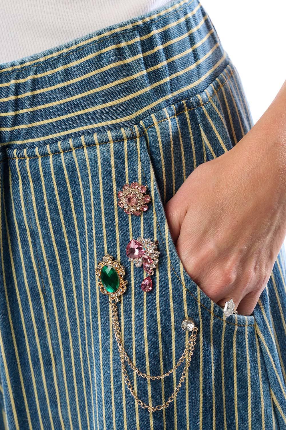 Adela Stripe Denim Pants