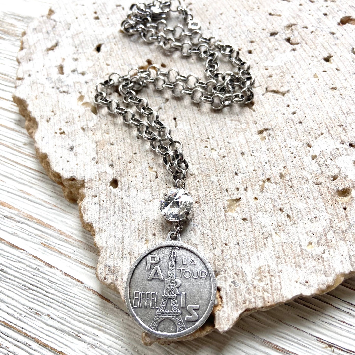 Paris France French coin necklace
