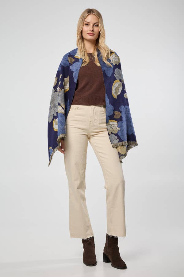 Gilded Floral Reversible Scarf