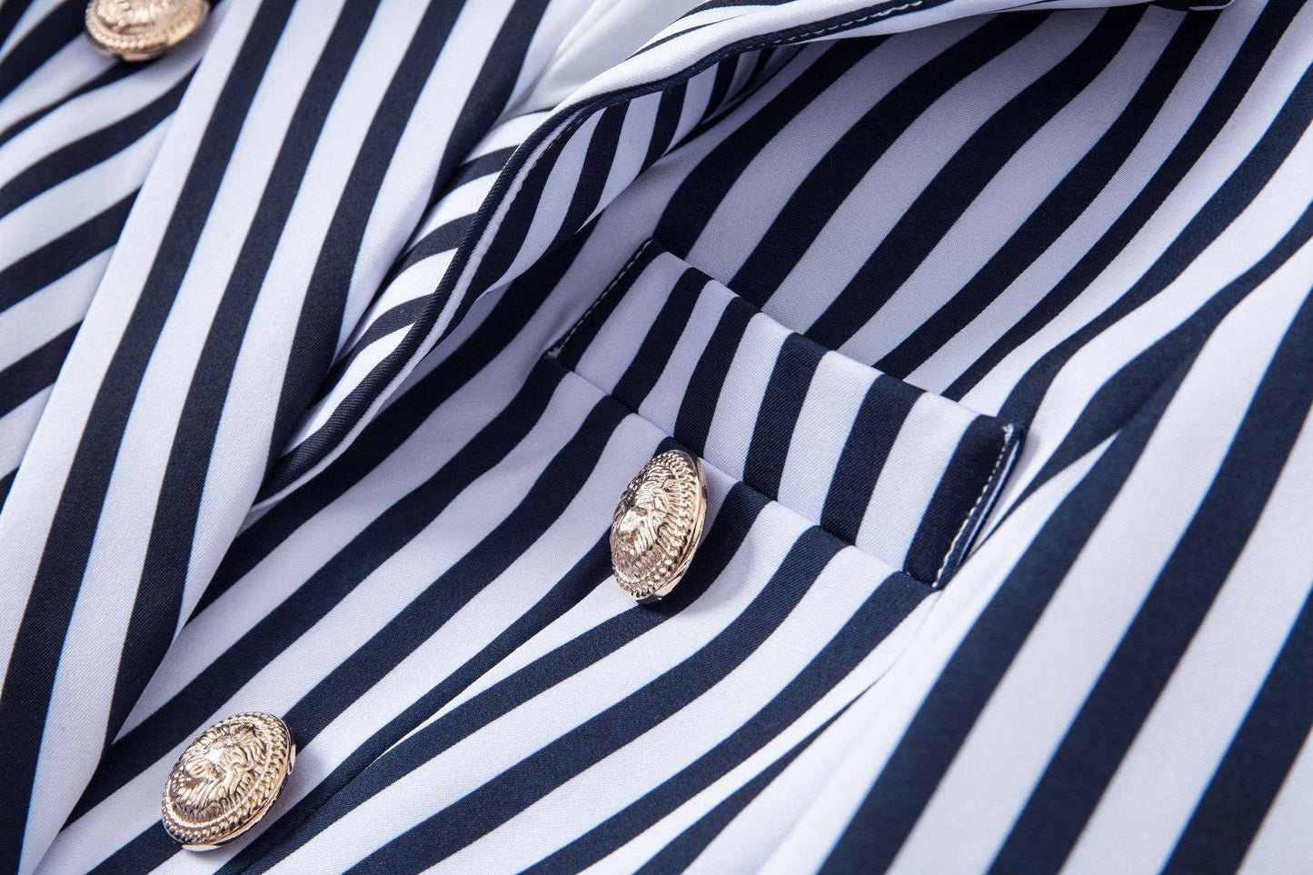 Double Breasted Striped Blazer