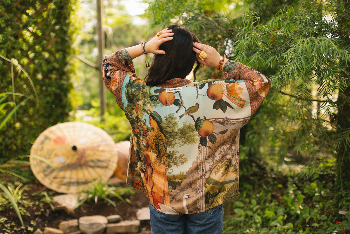 Secret Garden Pixie Duster Cropped Kimono w/ Swan
