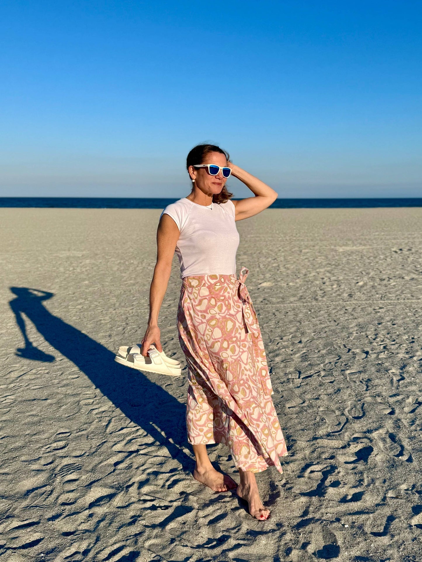 Blush Wild Dog Maxi Ruffle Wrap Skirt