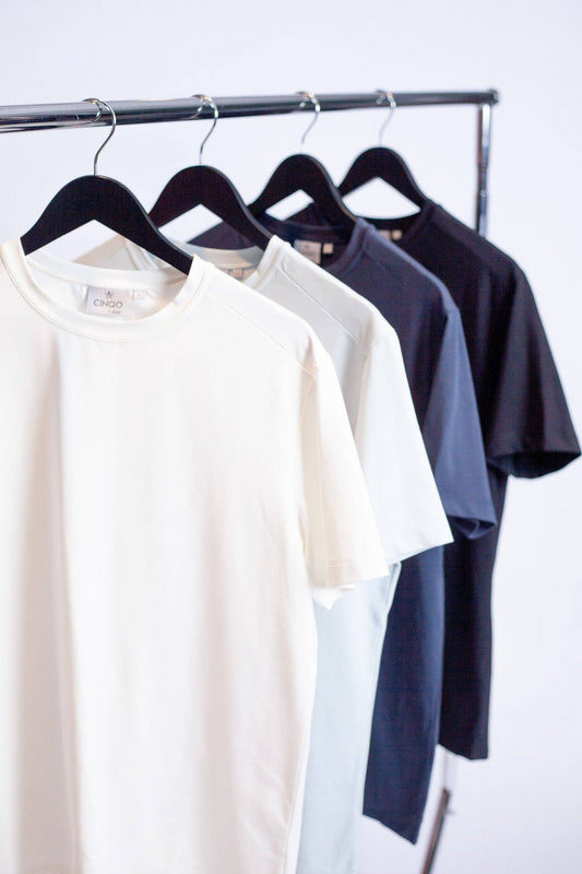 Cinqo T-Shirt 4 Pack - White/Ice Flow/Blue Night/Black