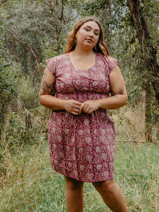 Artsy Traveler Plus Size Dress Magenta Vine