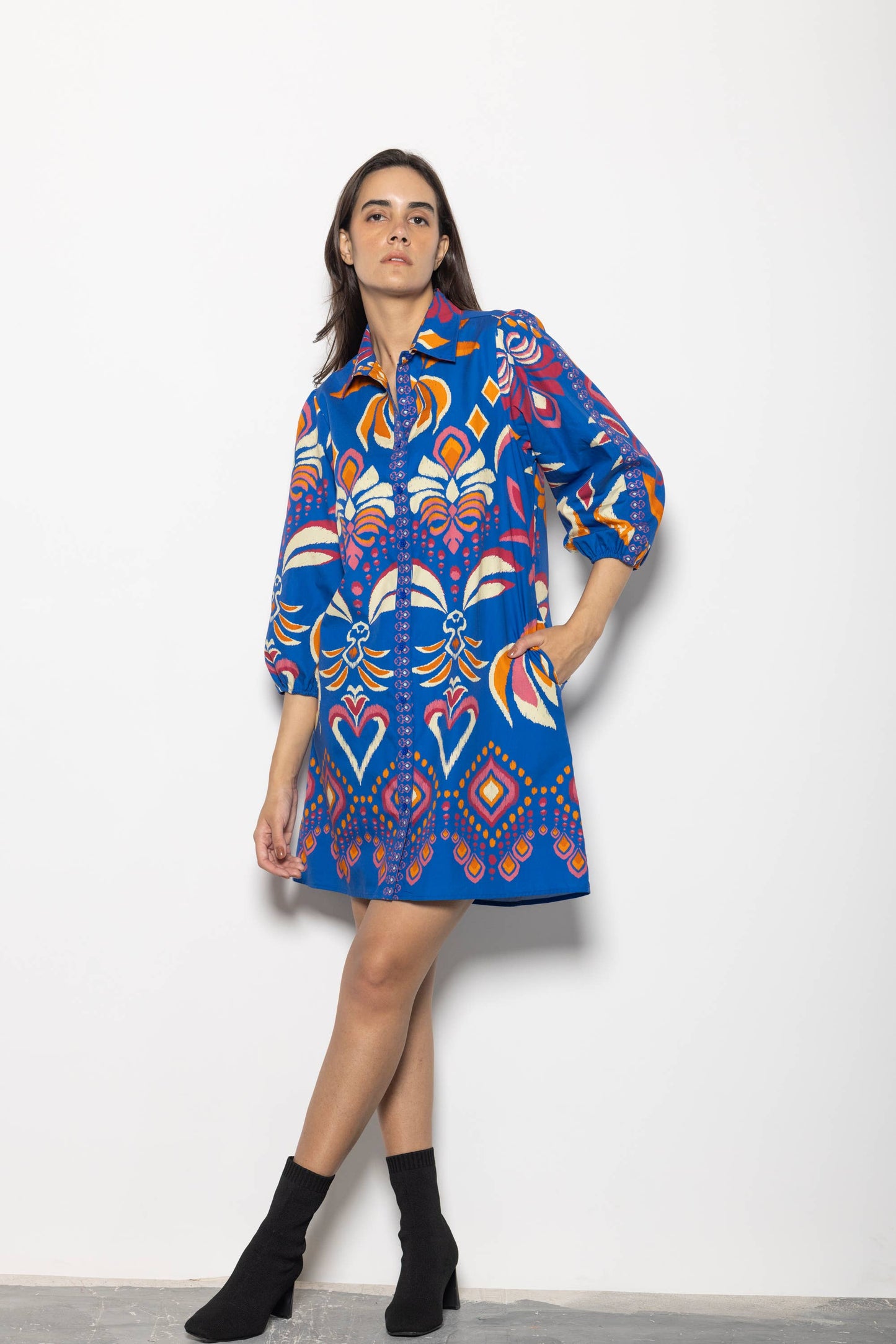 COBALT IKAT AVA DRESS