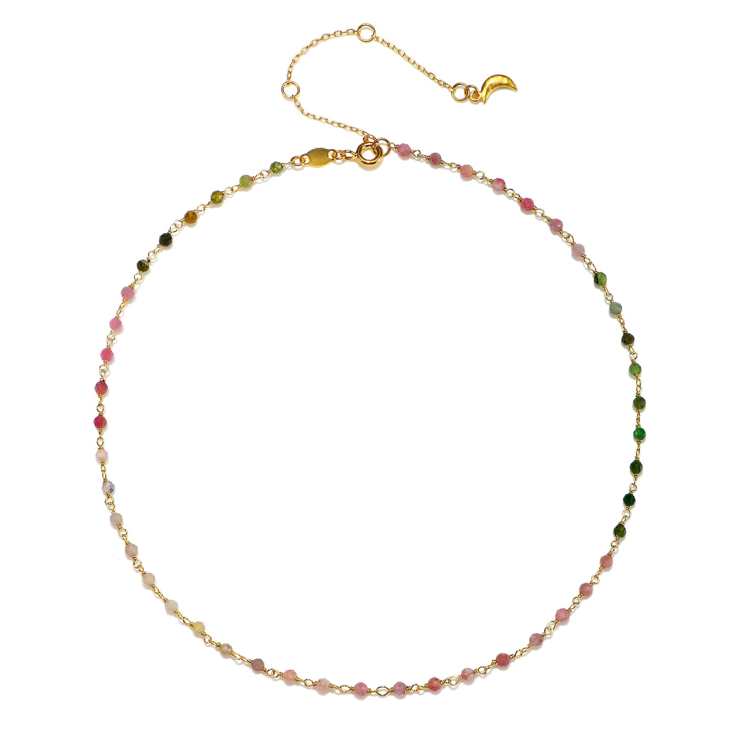 Tourmaline Wrap Choker Necklace ~ with 3-inc extension chain