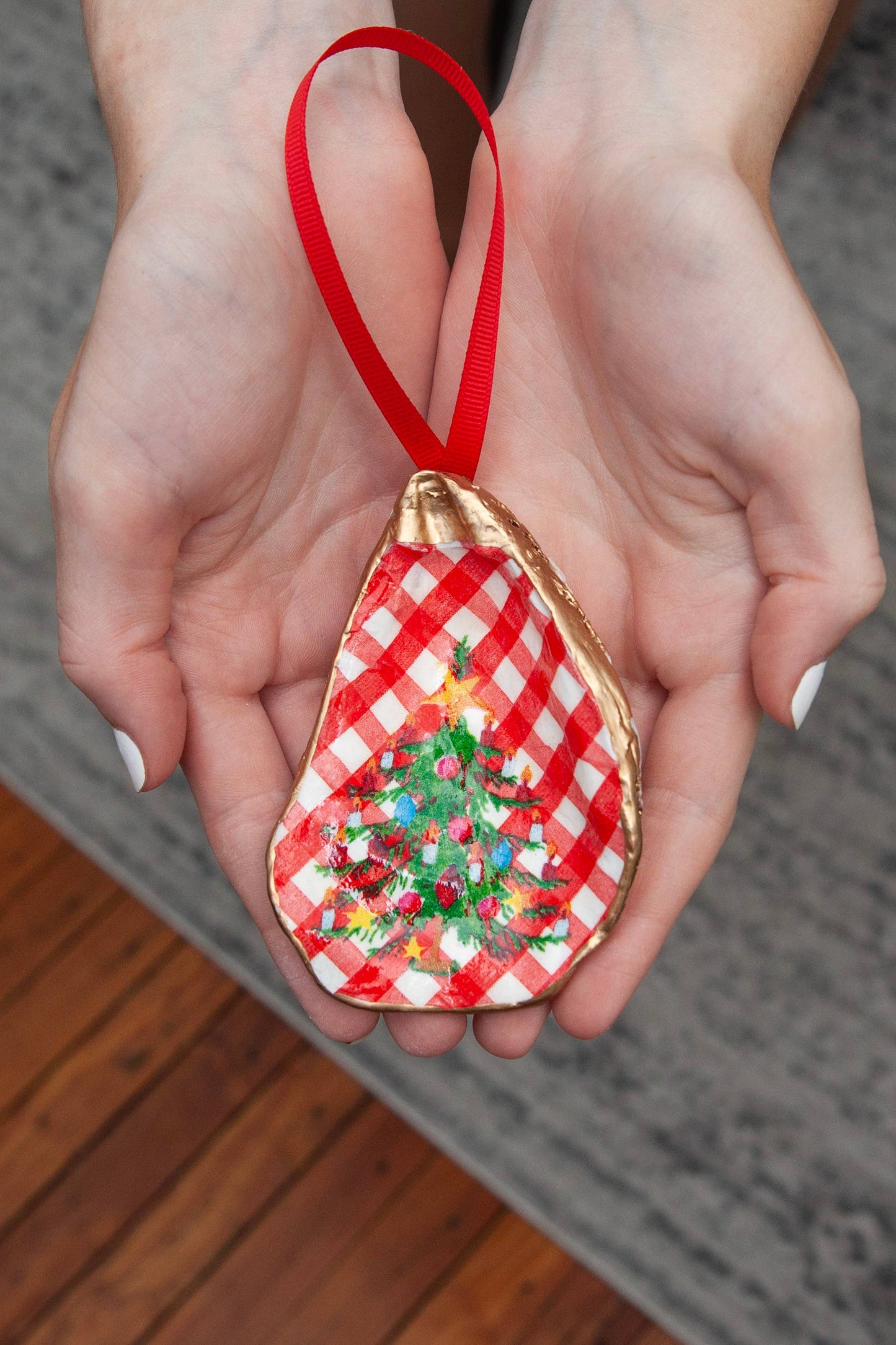 Ornament - Christmas Red Cheque