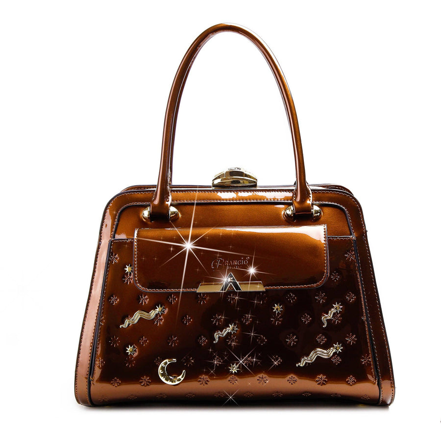 Brangio Italy Luxury Celestial Metallic Satchel Bag