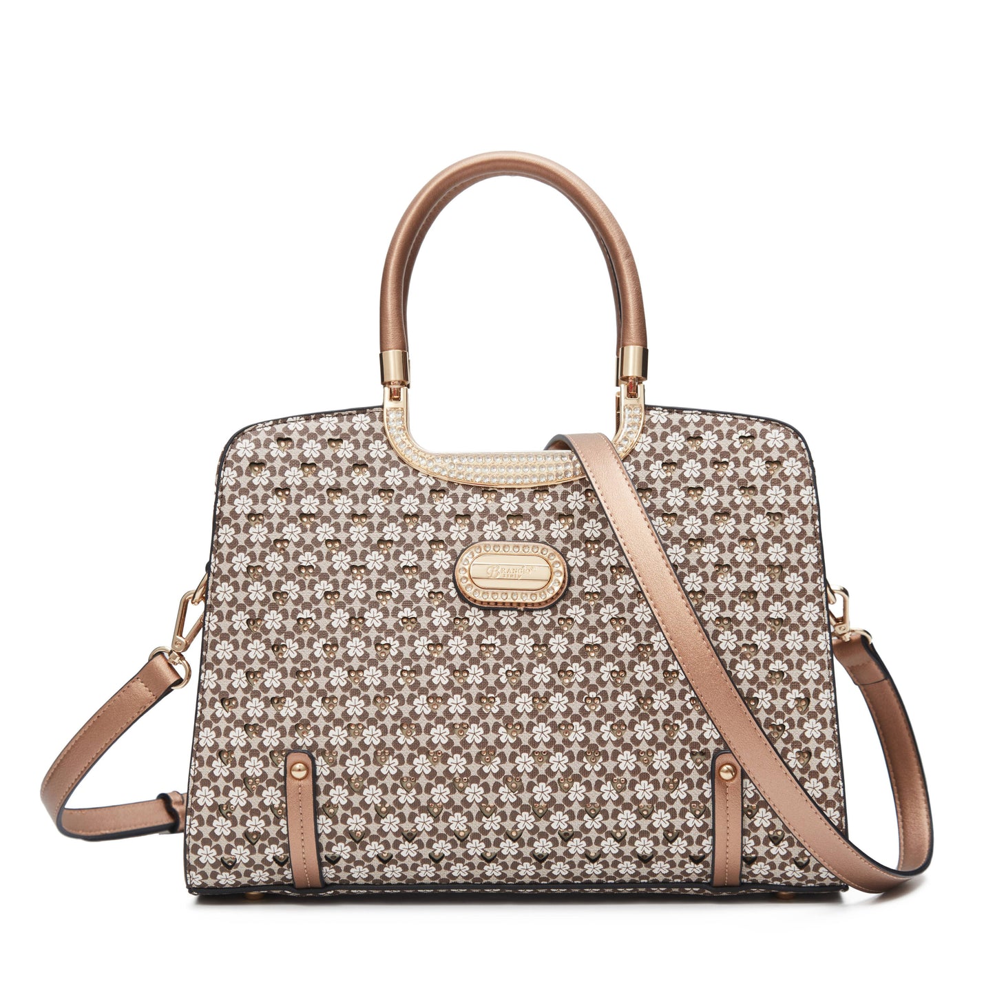 Brangio Italy Luxury Hearts Rhinestone Designer Handbag