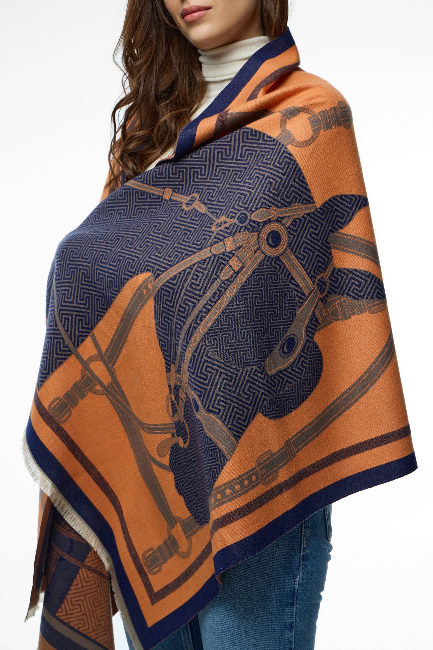 Equestrian Patchwork Knit Scarf
