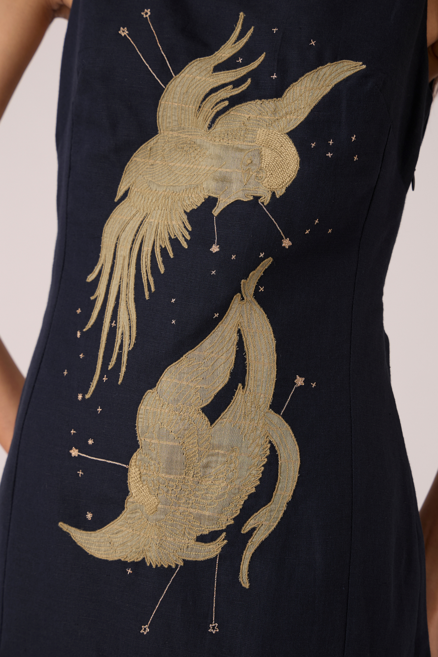 Astra Black Embroidered Maxi Dress