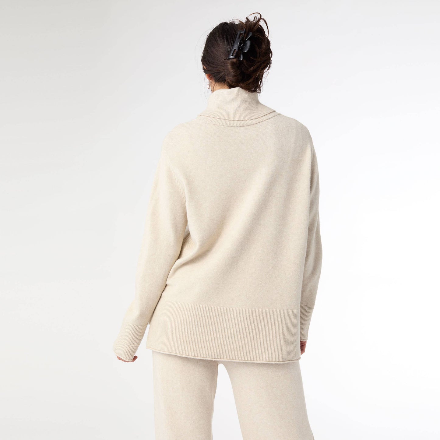 Heavenly-Luxe Cowl Neck with Rib Trim Detail