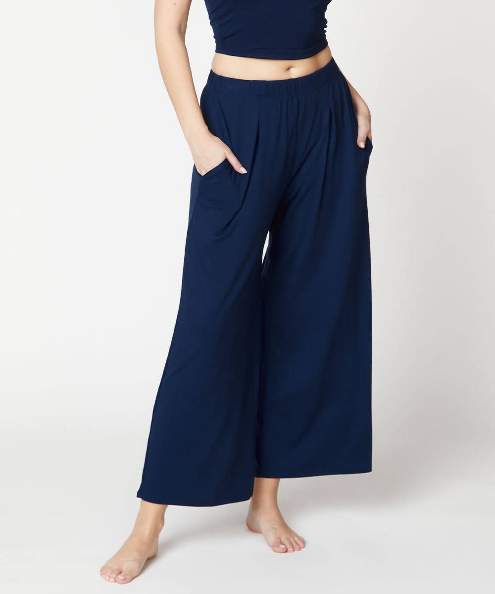 Bamboo wide pants ankle length