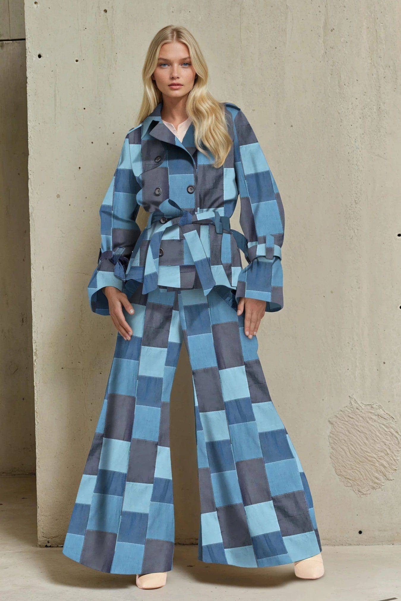Livie Western Pants - Denim Patchwork