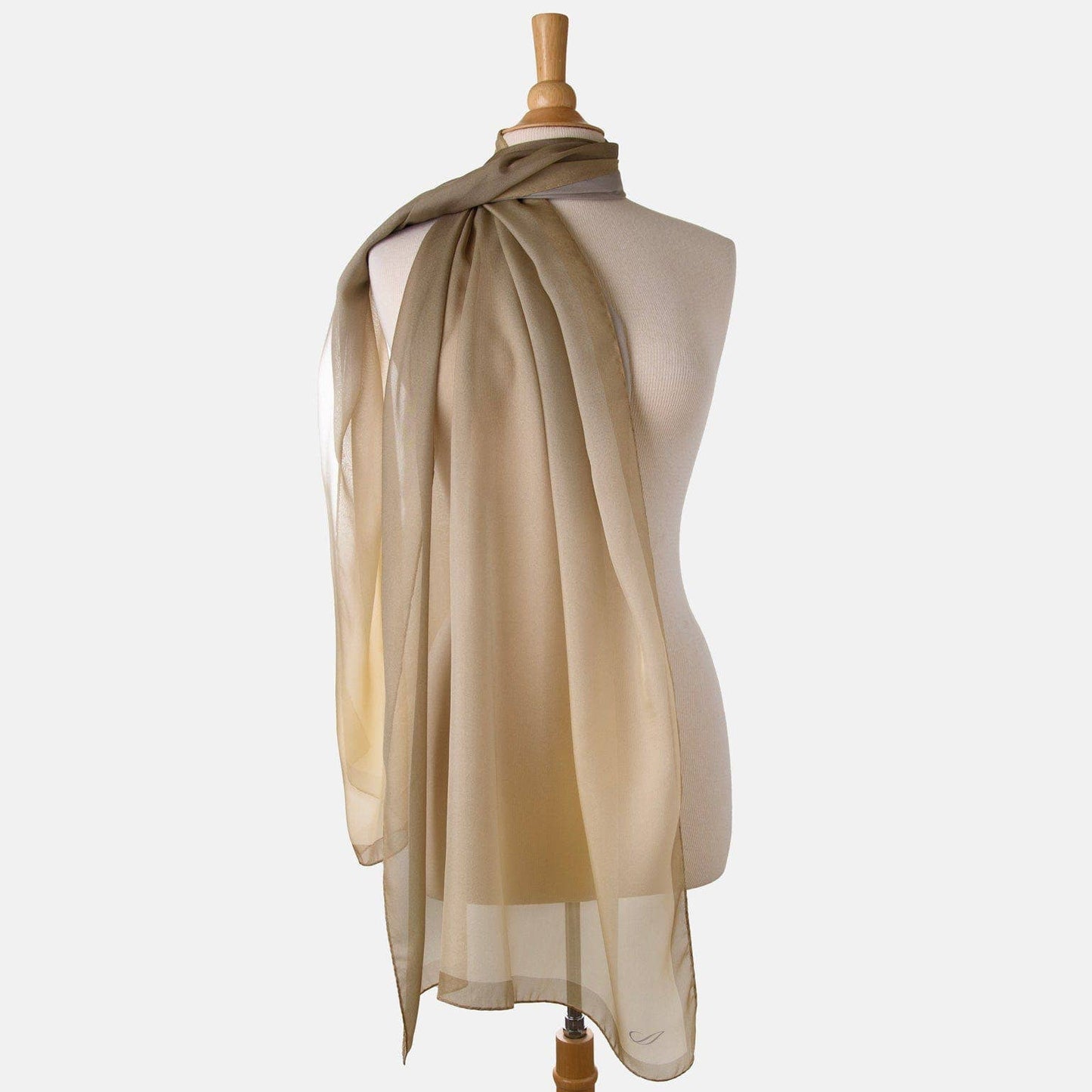Sophia - Silk Scarf/Shawl - Soft Gold/Bronze