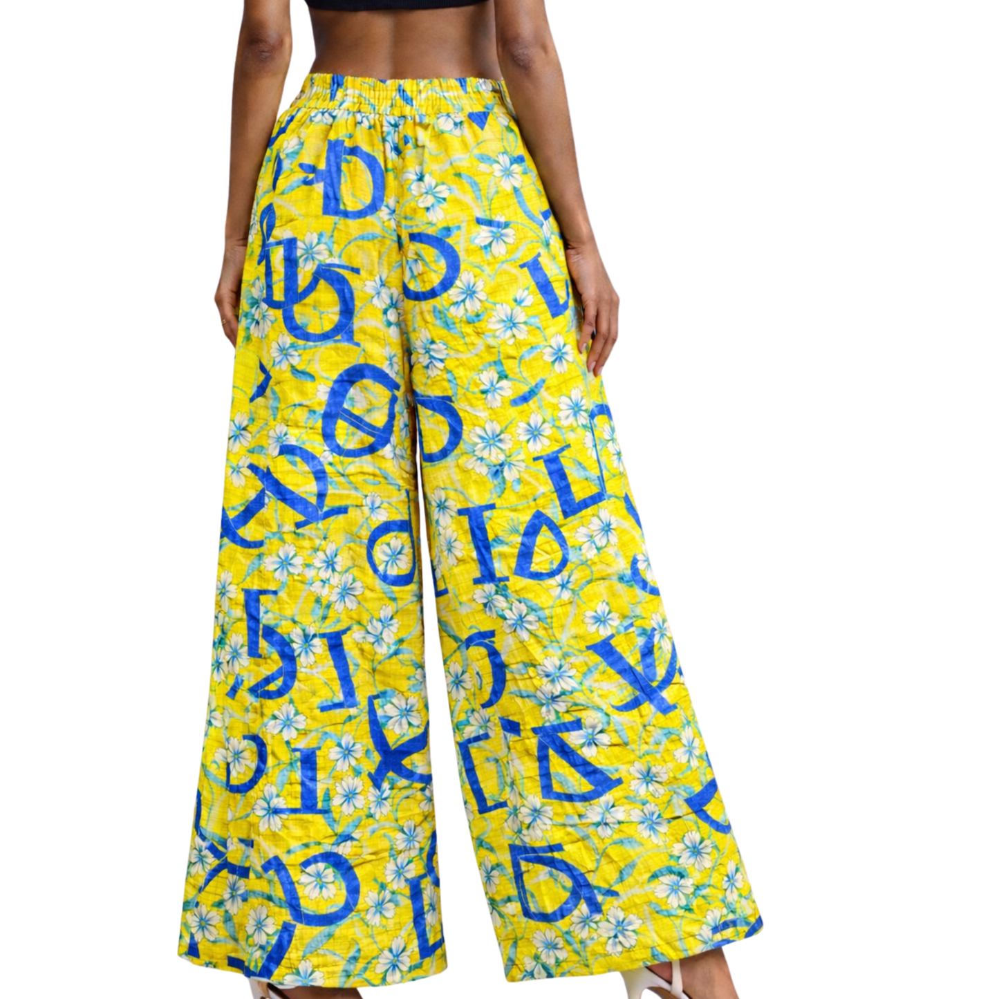 Rachel Linen Palazzo Pants – Flat Front – Artist Prints