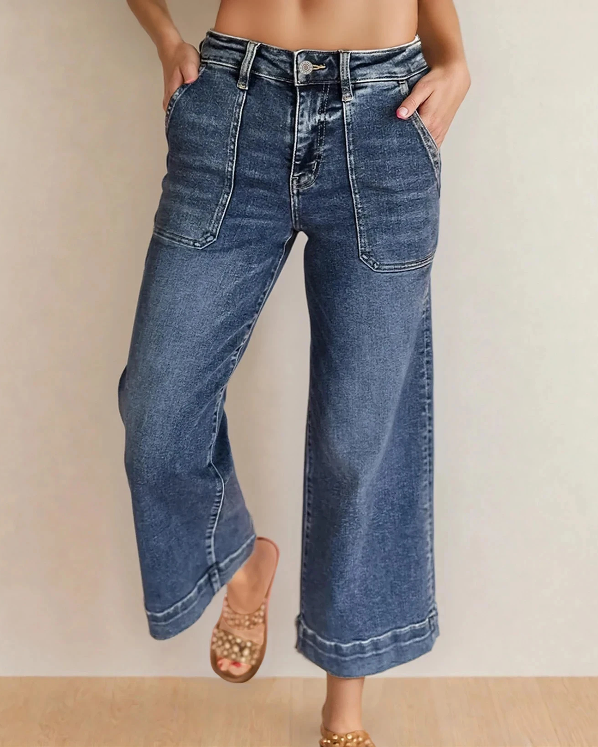 Willow Cropped Wide Leg Jeans | High Rise Denim