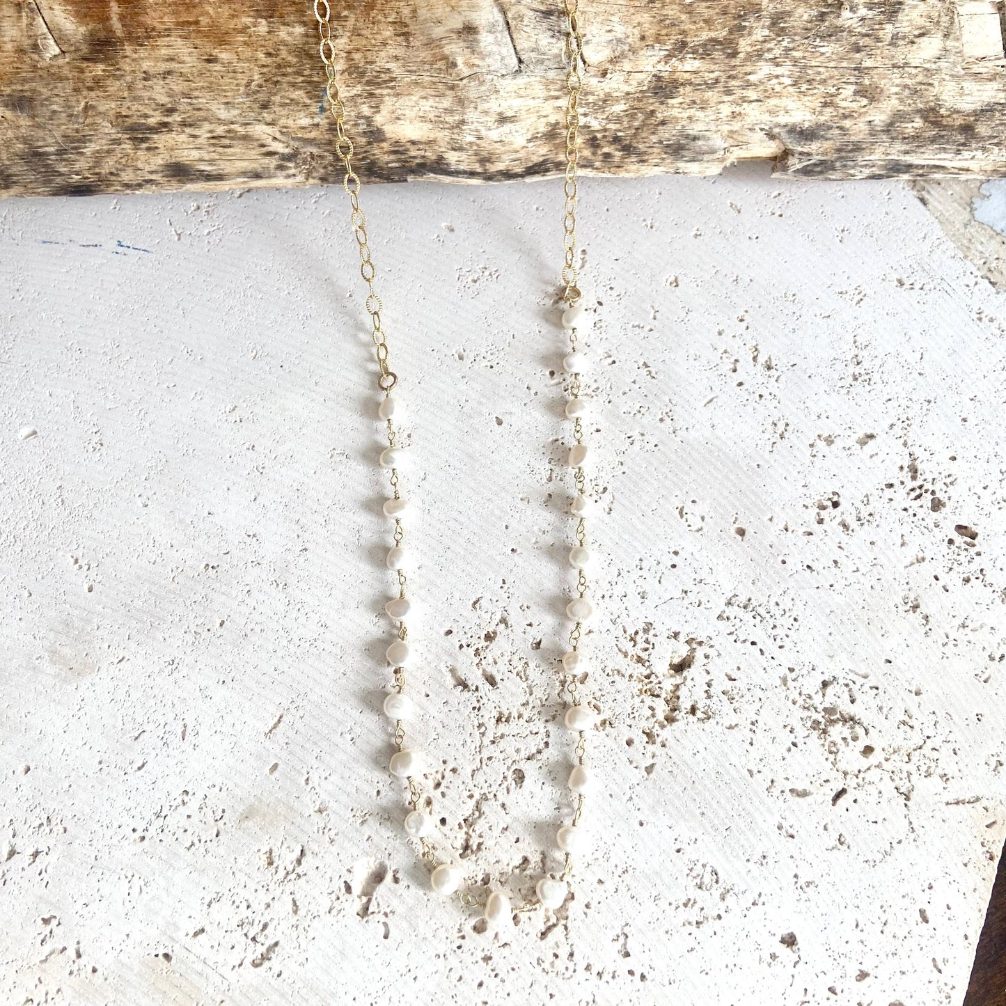 Fresh water pearl layering chain
